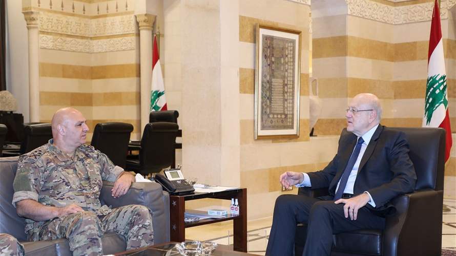 Army Commander Joseph Aoun discusses latest developments with Speaker Berri and PM Mikati