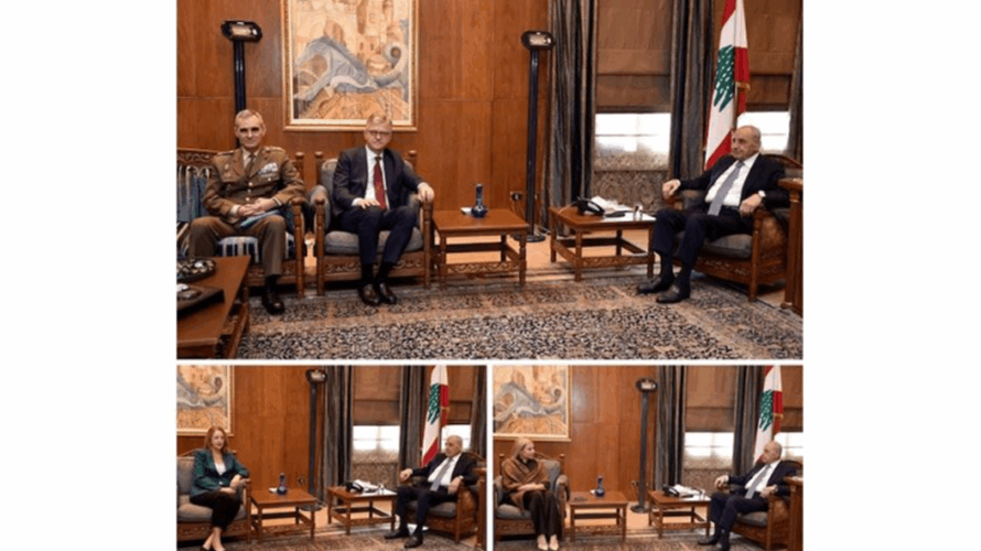 Speaker Nabih Berri discusses regional developments with UN officials and US Ambassador