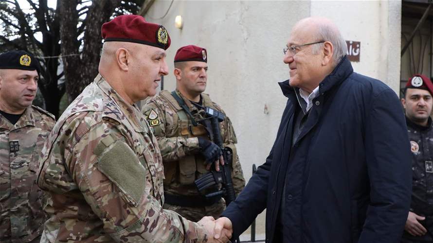 Lebanese army commander and PM Mikati visit South Lebanon to assess military readiness 