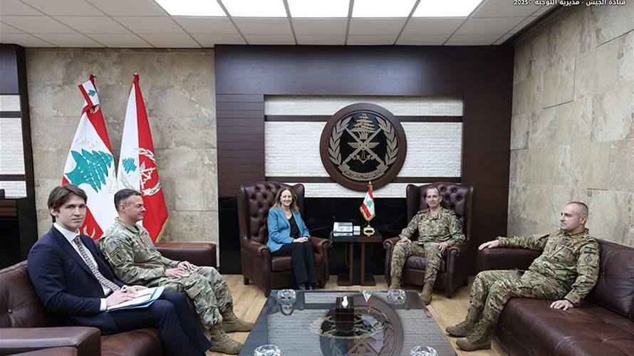 Lebanese army chief discusses regional developments with US ambassador