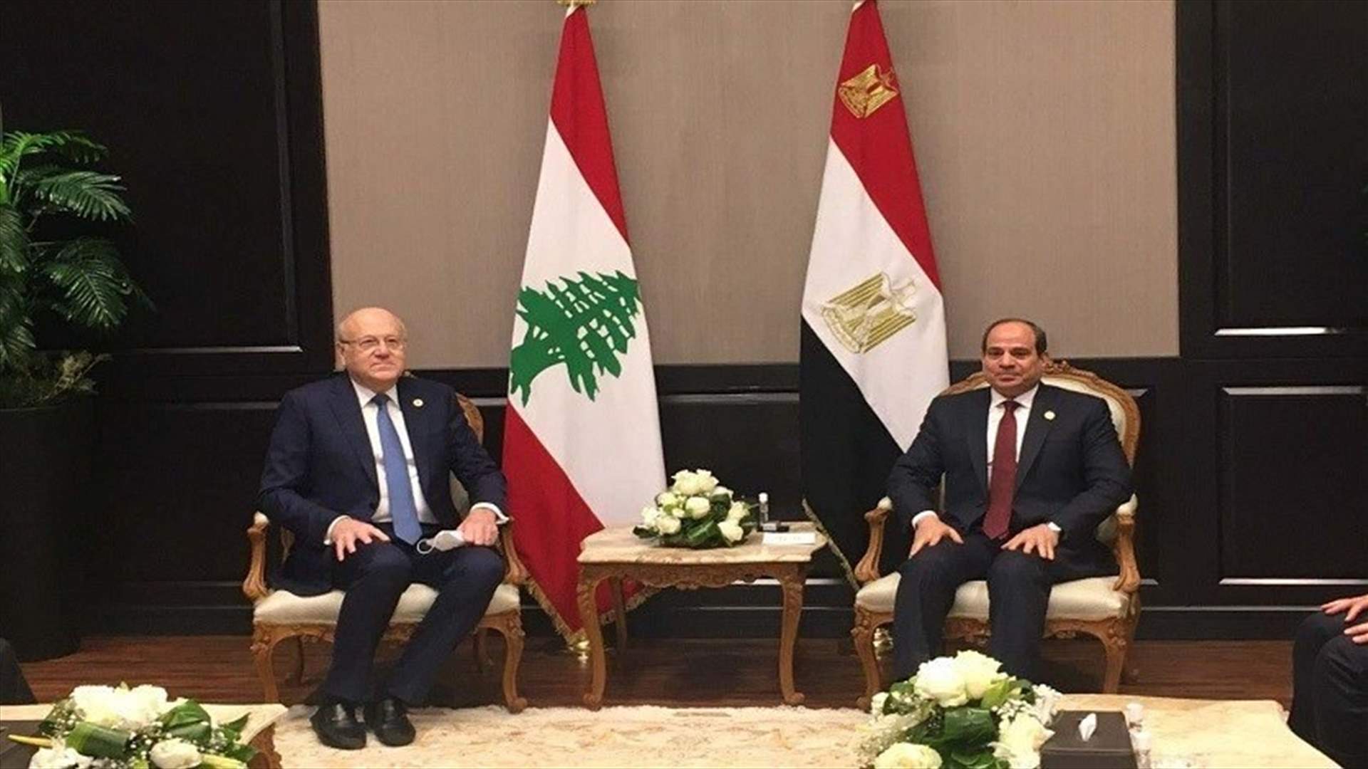 Sisi welcomes Mikati, reiterates support for Lebanon