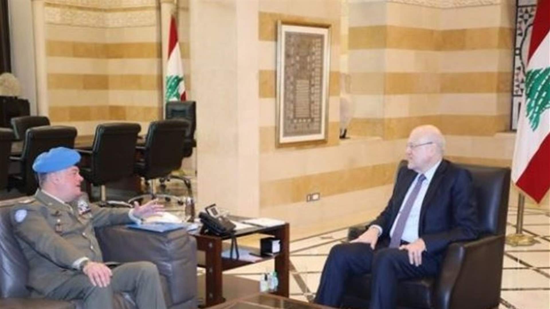 PM Mikati meets with UNIFIL head Maj. Gen. Del Col