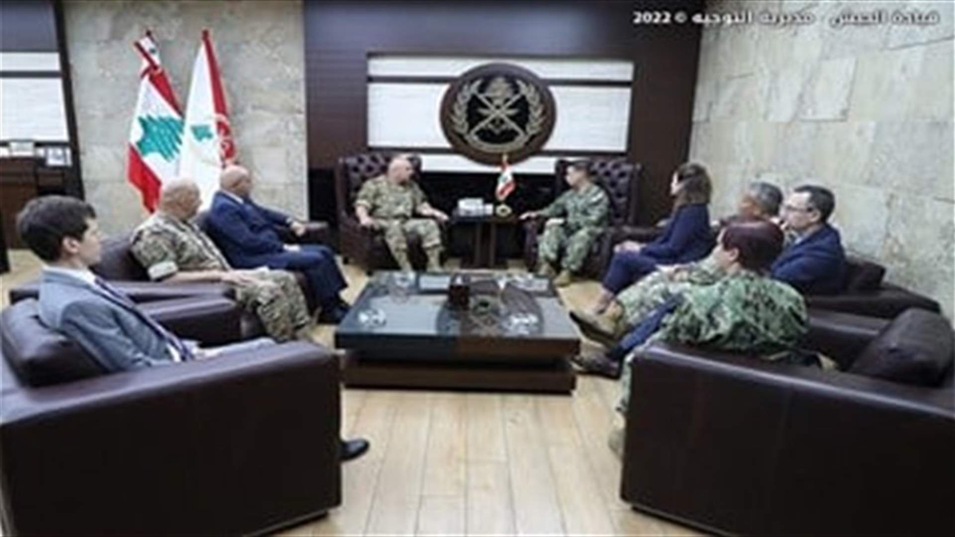 LAF Commander Aoun meets Commander of Naval Forces of US Central Command Cooper