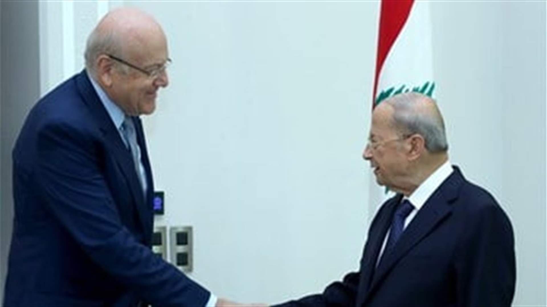 President Aoun meets Caretaker PM Mikati