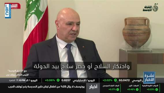 Lebanon's President speaks to Asharq Al-Awsat: Lebanese state must have sole authority over war, peace decisions